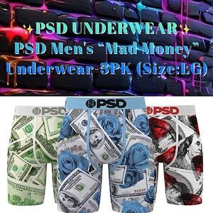 ✨PSD - Men's “Mad Money” Boxer Briefs  Underwear-3PK✨NWT✨